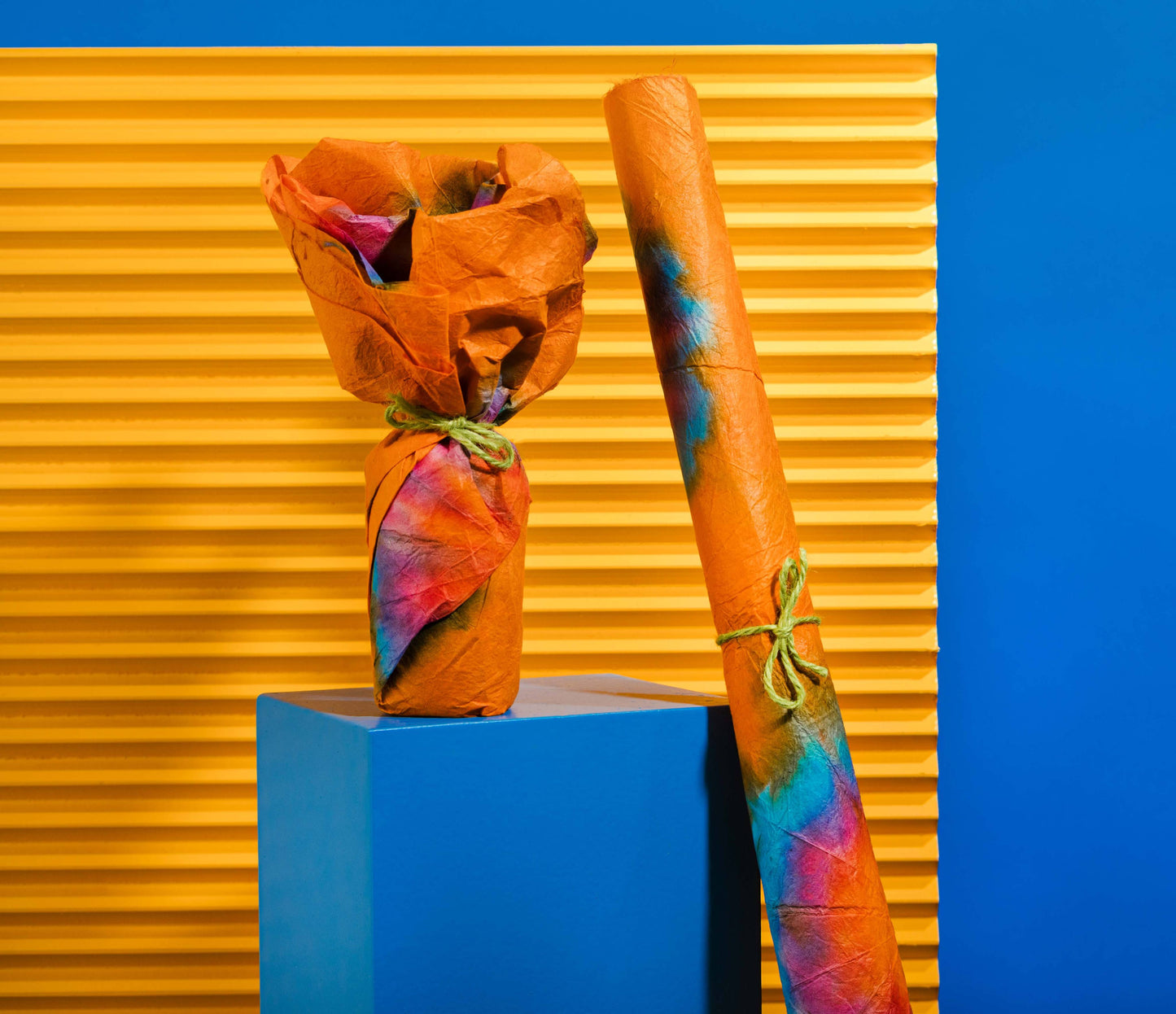 Orange Tie-Dye Lokta Wrap - US 4768